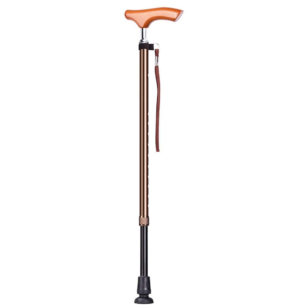 MObyat Andador para Ancianos,Muletas Bastón Plegable Bastón Altura Ajustable Aleación De Aluminio Muletas Antiguas Antideslizantes Andador Mango De Madera Maciza