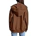 Betadog Jackets For Women Trendy Womens Zip Up Hoodies Long Sleeve Oversized Sweatshirts Y2K Jacket Pockets Patchwork Design T-Shirt Hoodie For Women Coffee Womens Fall Clothes 2025 Small