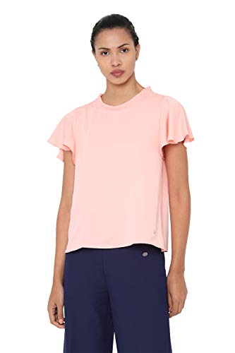 Image of Allen Solly Womens Ruffled Collar Solid Top