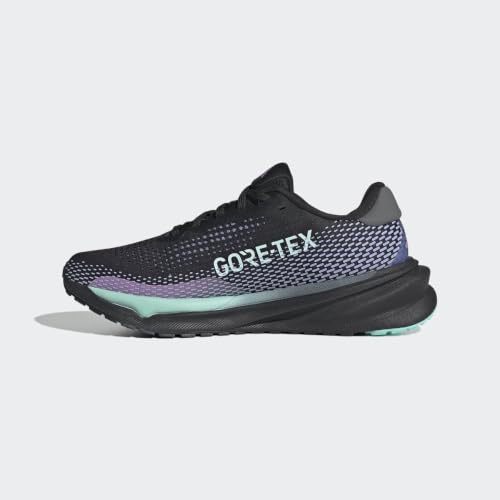 Image of adidas, Supernova GTX Running Shoe - Women's, Core Black /Iron Metallic /Semi Flash Aqua, 11.0