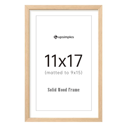 upsimples 11x17 Picture Frame Solid Wooden Nursery Decor 1Pack Natural