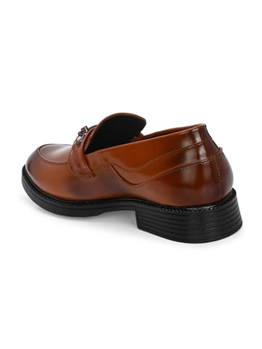 Image of STANPHORD Men Formal Loafer Shoes | Patent PU Slip-On Moccasins | Flat Rubber Sole | Casual Office Driving Travel Wear | Lightweight (TPSL S1)