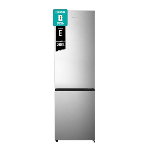 Hisense RB329N4ACE - Refrigerador combinado de instalación libre, Total No Frost con ventilación multiflujo, Inox Look, altura 180 cm, capacidad neta 255 L