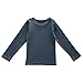 Girls Long Sleeve Shirts Cotton Crewneck Pullover Tees Tops Kids Plain Thermal Undershirt (Dark Gray, 18-24 Months)