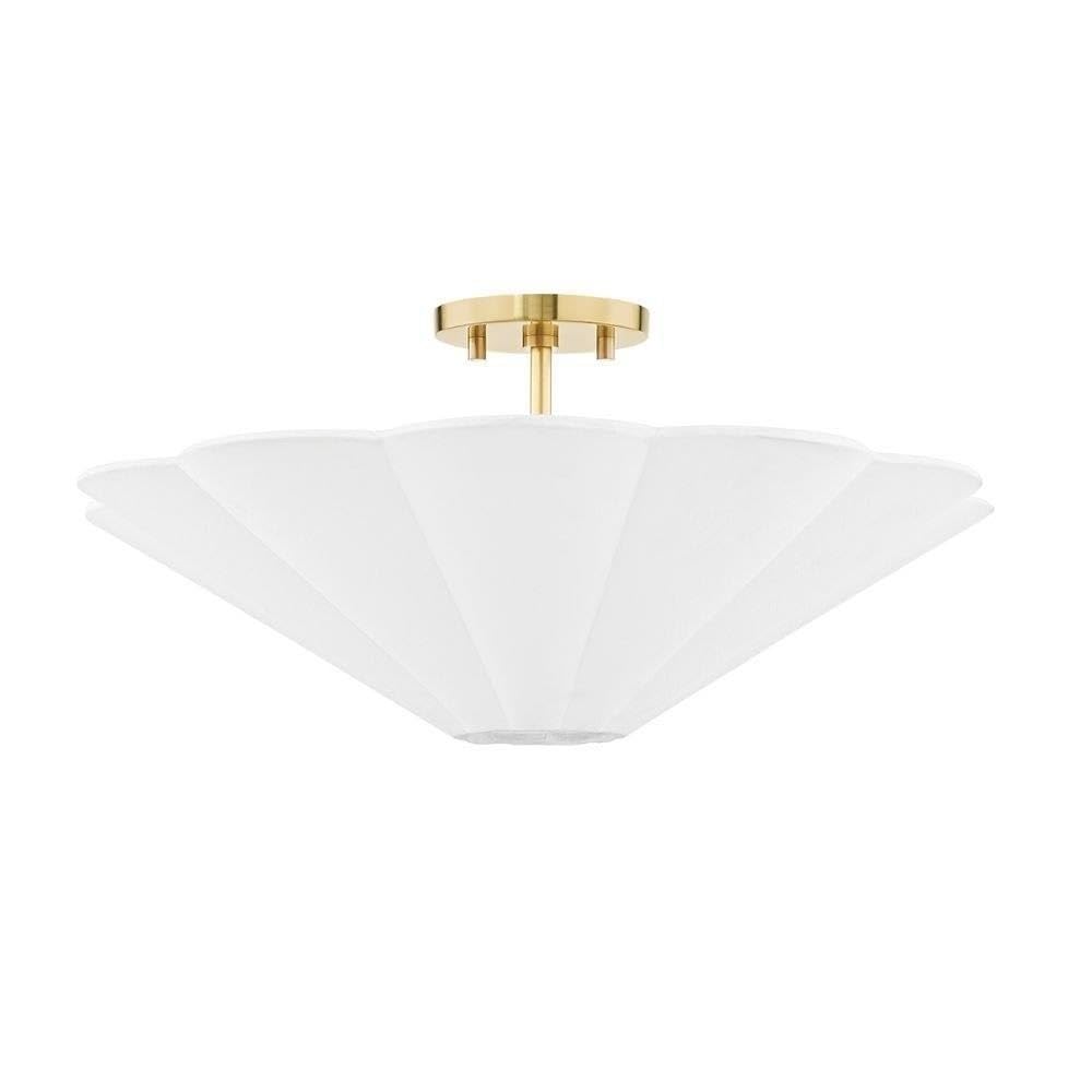 Mitzi H676603-AGB Alana - 3 Light Semi Flush 9.5 inches Tall and 20 inches Wide - Aged Brass