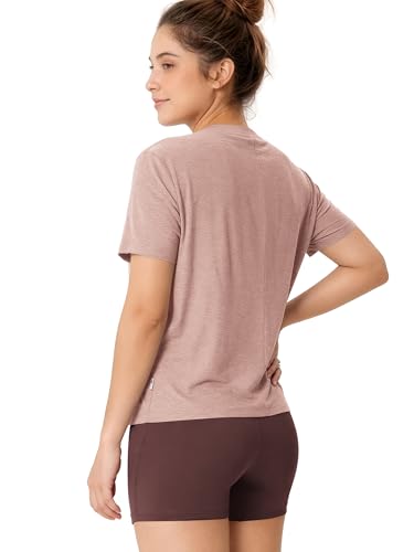 Image of ODODOS Women's Performance Cropped Tee Ultra Soft odSTRATUM Tech Short Sleeve Relaxed Top Crew Neck T-Shirts