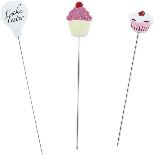 3Pcs Cake Tester Needle Cake Testing Probe Cake Tester,Stainless Steel Cake Testing Needles Cake Skewer Tester Practical Cake Tester, Stainless Steel Cake Tester Metal Cake Probe Cake Testing Needles