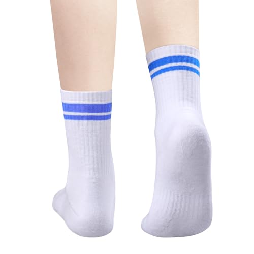 Striped Mens Socks Moisture Wicking Gym Tennis Athletic Cushioned Crew Socks For Men, Breathable Cotton Tube Socks3