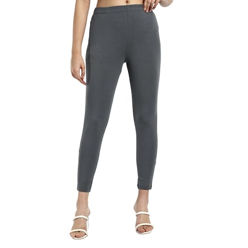 Image of ONE SKY Women Ankle Length Leggings | Premium Cotton Modal Spandex Blend | High Waist Stretchable & Bio-Washed Fabric | Colour-Lock | Ethnic Leggings for Women