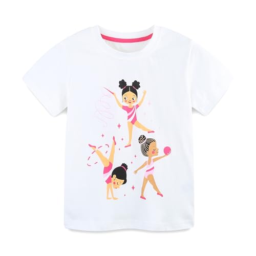 Image of Toddler Girls Short Sleeve T-Shirt 100% Cotton Crew Neck Top Holiday Sweatshirt 3 Pack