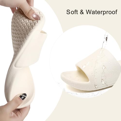 Image of Unisex Cloud Slides for Women Men - House Slippers with Arch Support Quick-Drying Recovery Spa Bath Pool Beach Slides Pillow Slippers Non-Slip - Perfect for Home, Beach, and Travel