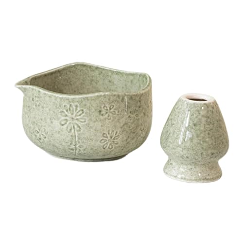 日本製 手作り 陶器 抹茶碗 450ml 青 注ぎ口付き 陶器茶碗 互換性あり (お茶の色)