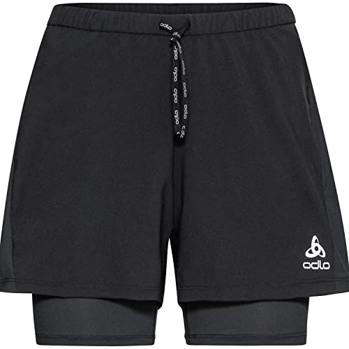 Odlo Laufhose Damen Kurz Essential 3 Inch I Laufshort 2 in 1 I Sporthose