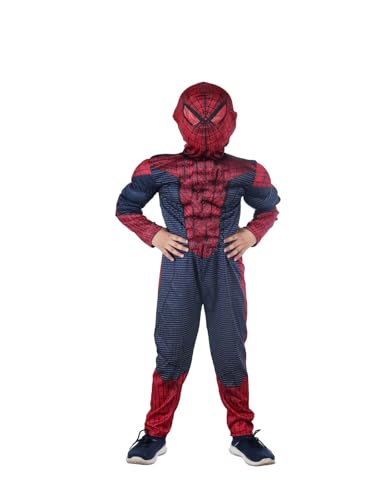 Image of BookMyCostume Red Blue Superhero Muscle Look Kids Fancy Dress Costume - Imported 7-8 yrs