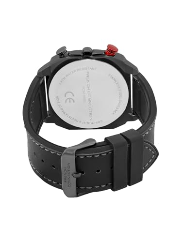 Image of French Connection Chronexis Black Dial Chronograph Watch for Men - FCB19BBL