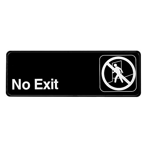 Alpine Industries No Exit Sign – Highly Visible & Weather Proof Plastic Door & Gate Placard w/Adhesive Back - Indoor & Outdoor Post for Schools, Offices, Restaurants & Businesses