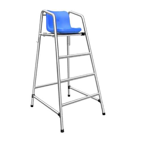 RODIETO 150cm Tall Lifeguard Chair Stainless Steel & ABS Blue Modern Style Lifeguarding & Sports Refereeing Stable Base