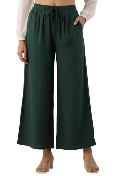 Image of Moirai Super Soft Viscose Rayon Palazzo Pants for Women Relaxed & Regular Fit Solid Palazzo for Women & Girls Casual Ethnic Wear