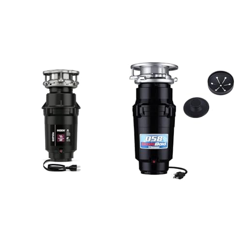Image of Moen 1 /3 HP Compact and Waste Maid 1 /2 HP Economy Continuous Feed Stainless Steel Garbage Disposals with Anti-Jam Grinding System, Power Cord Included