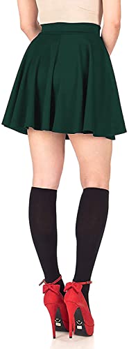 Image of Mehrang Spandex Women's Classic Stretchy All Time Trendy Skater Skirt with Attached Inner Shorts and Flared Inskirt