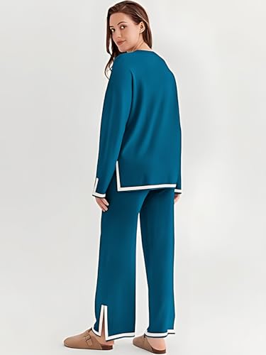 Image of Women's Winter Woolen Sweater with Pajama | Warm Winter Wear Cord Set | Woolen Tracksuit Loungewear Set