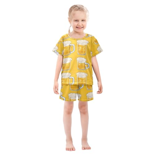 Pajama Short Sleeve Sets Beer Summer Sleepwear 2 Piece Nightwear3