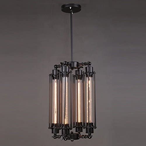 Industrial Vintage Ceiling Pendant Light - 4 Lights, Steampunk (E26/E27 Edison T30-300 Light Source Not Included) Hanging Lamp Retro Farmhouse Chandelier for Bar Restaurant Garage Barn Lighting Fixtur