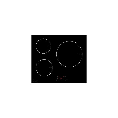 OCEANIC OCEATI3Z7 - Table de cuisson induction - 3 zones - 5500 W - L 60 x P 52 cm - Revetement verre - Noir