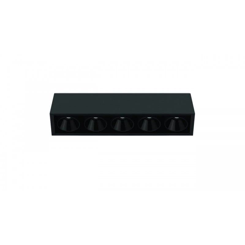 Luminaria lineal Black Foster superficie 5 de 2700K: confort visual y luz cálida en negro texturizado