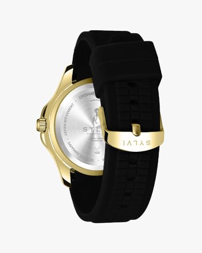 Image of Sylvi Urbanic Men's Analog Watch with Date Display, Silicone Strap, Water Resistant