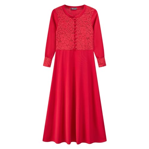 Abaya fille islamique longue en dentelle pour enfants