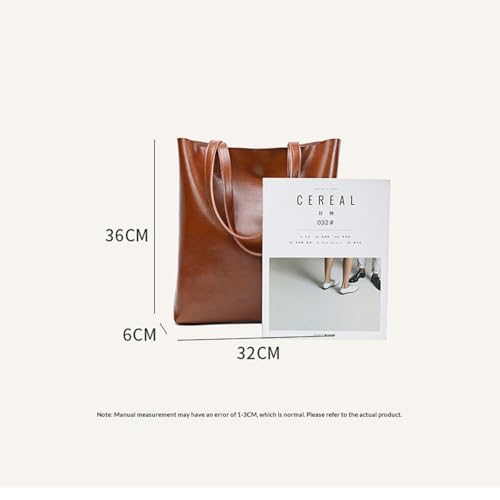 Large Capacity Oil-Waxed Cowhide Tote Bag