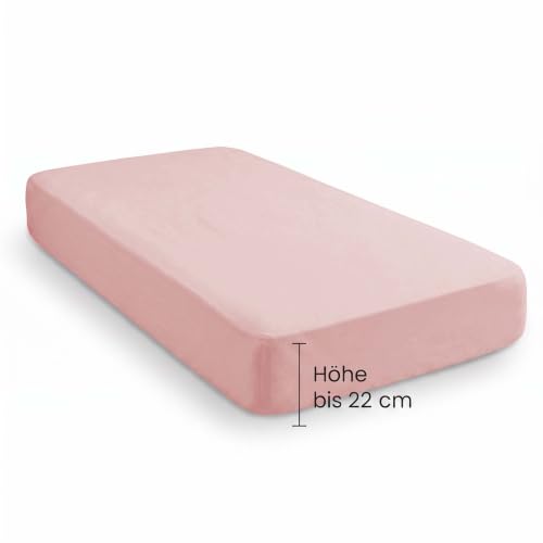 biberna Premium Feinbiber Spannbetttuch 140x200-160x200 cm rosa | 100% Baumwolle Flanell | Spannbettlaken Biber für Franz. Betten… – Ansicht 7
