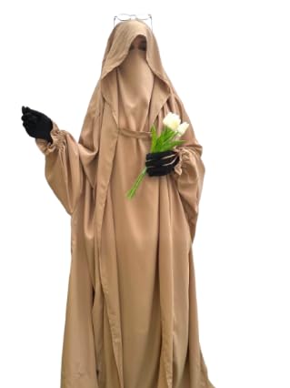 Image of NAZNEEN Saudi Jilbab Full Length and Noise Pc MATT NIDA Fabric with extra panel to cover face