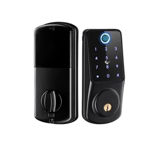 Smart Deadbolt Lock Fingerprint Password RFID Card Code Key Tuya Wifi APP Control Zinc Alloy Reversible 60/70mm Single Cylinder(