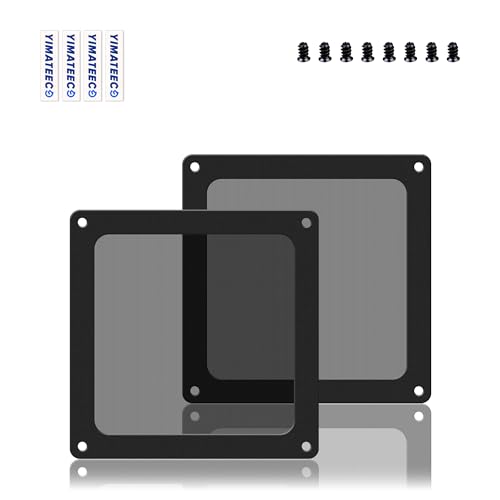 YIMATEECO Filtro de Polvo PC 120mm,Con Marco Magnético Para Ventilador de Refrigeración de Ordenador,PC, Rejilla de Ventilador, Filtro de Polvo (Nylon, 90 x 90mm, 2Piezas,Negro）