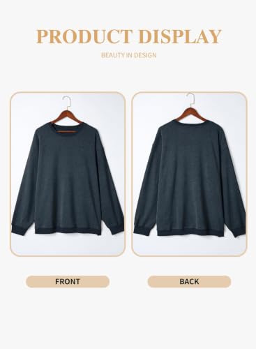 Image of Eytino Women Plus Size Sweatshirt Oversized Crew Neck Long Sleeve Tops