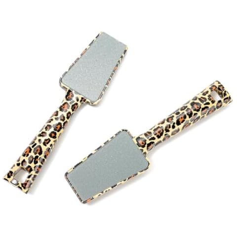 Pop Sonic Nano Glass Foot File (1 Unit) | Foot Callous Removal for Smooth, Soft Feet | Foot Scraper for Dead Skin Remover | Perfect Pedicure Tools at Home or Salon Use (Leopard) Cover