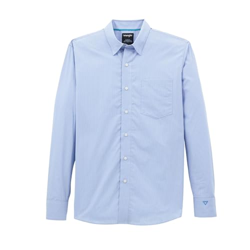 Wrangler Men's Cody Johnson Long Sleeve Button Down Sky Pinstripe Shirt