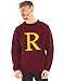 Harry Potter Maglione natalizio Ron Weasley da uomo | Adulti Lettera R Maglia Unisex | Regali magici festivi, Rosso, XL