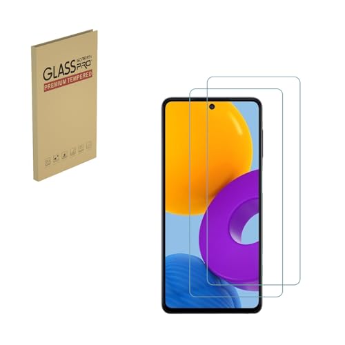 Protector de pantalla para Samsung Galaxy M52 Película protectora de vidrio templado HD 9H Dureza Estuche Fácil instalación Anti arañazos Libre de burbujas (2 piezas)
