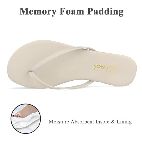 Image of Cheval Flat Leather Flip Flops for Women, Comfortable Dressy Thong Sandals 2026 Summer and Spring Vacation Essentials, Chanclas Para Mujer