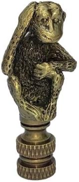 Upgradelights Antique Brass Decorative Monkey Lamp Shade Finial