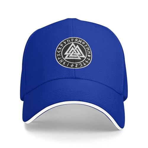 Casquette de baseball Odin Valknut broderie viking bleu premium
