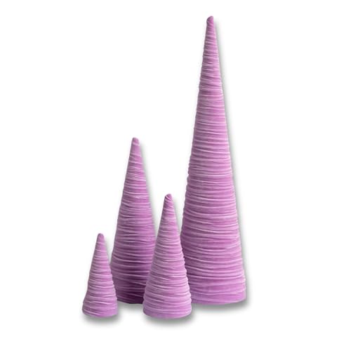 Image of Your Heart's Content Set of 4 Velvet Trees, Lavender Mantel Accent, Valentine's, Holiday Tree Tabletop, Coquette Home Decor, Teen Girls Room, Wedding Centerpiece (Lavender)
