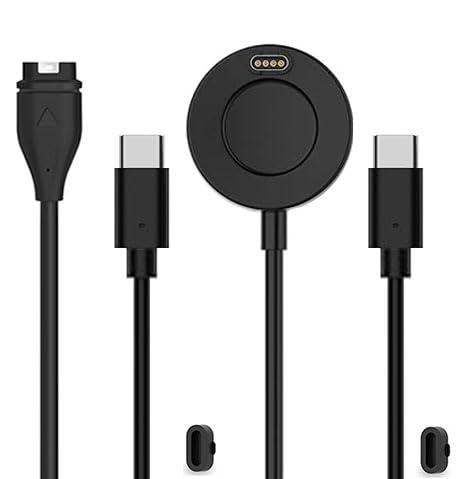 [2-Pack] Type C Chargers Compatible for Garmin Venu 4 41mm/45mm, UCB-C Charging Cable & Dock & Port Protector