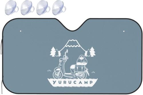 ゆるキャン△ フロントガラス サンシェード シェード 日よけ 車種専用 uvカット 車用サンシェード 遮光 遮熱 車中泊 仮眠 プライバシー保護 内装パーツ 取付簡単 断熱 S(130X70CM)