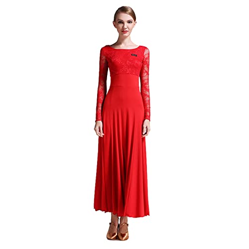Robe de danse moderne haut de gamme en dentelle fine pour femme
