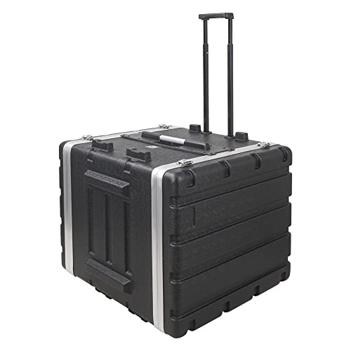 Image of Sound Town Lightweight 12U PA DJ Rack /Road Case with 11U Rack Space, ABS Construction, 19 inch Depth, Retractable Handle, Wheels and Heavy-Duty Latches (STRC-A12UT)
