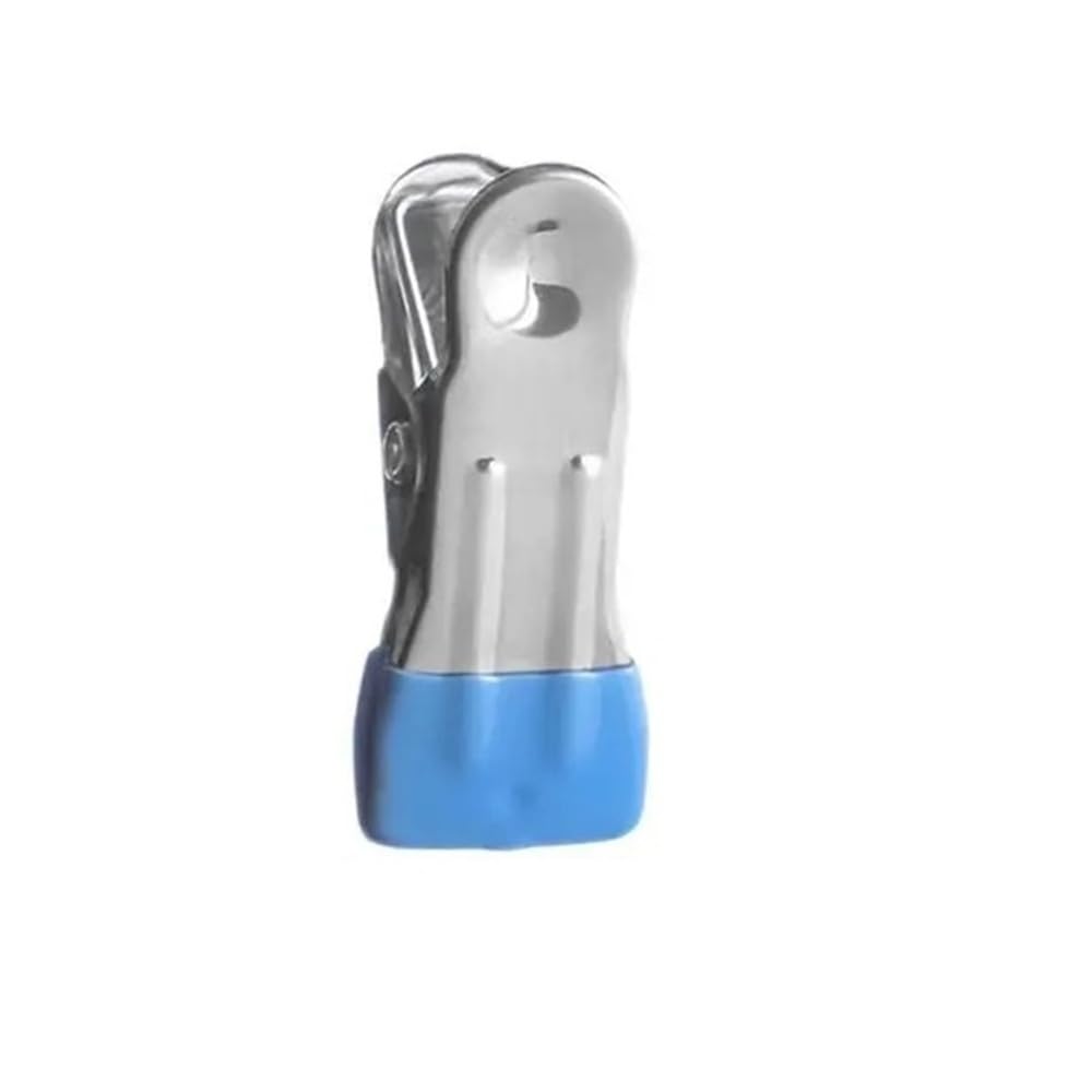 Traceless Drying Clothes Pins Clips For Chips 50pcs Stainless Steel Mini Clothespins For Photos Chip Hanger For(Blue)